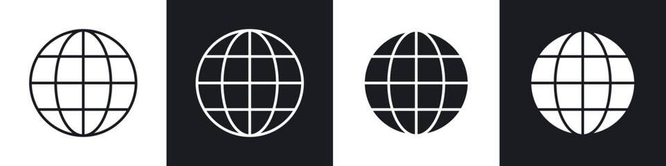 Globe icons vector graphics for web designs