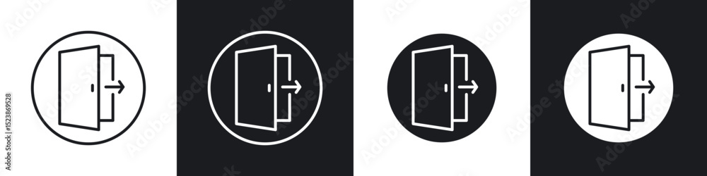 Fototapete exit icons vector graphics for web designs