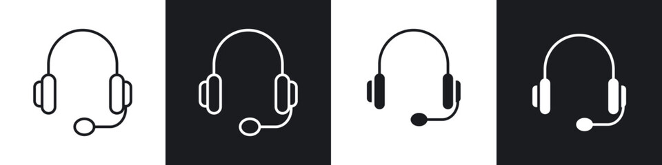 Headphones icons vector graphics for web designs
