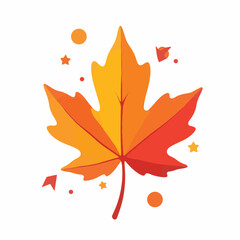 Obraz premium Vibrant autumn leaf floating, minimalistic beauty