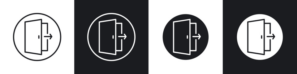 Exit icons vector graphics for web designs