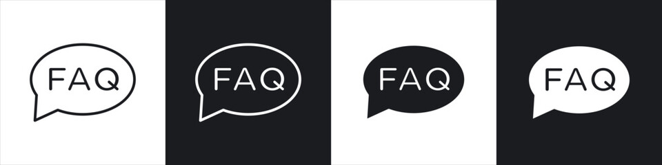 FAQ icons vector graphics for web designs