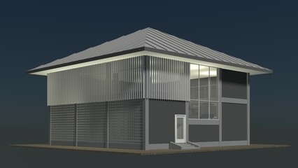3D illustration of building project