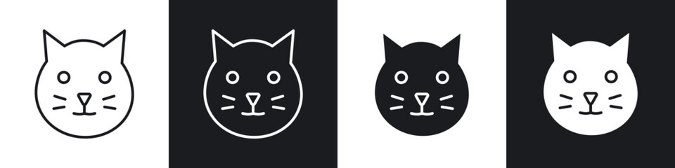 Cat icons vector graphics for web designs