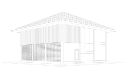 3D illustration of building project