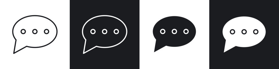 Chat bubble icons vector graphics for web designs