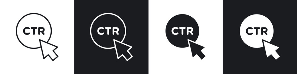 CTR icons vector graphics for web designs