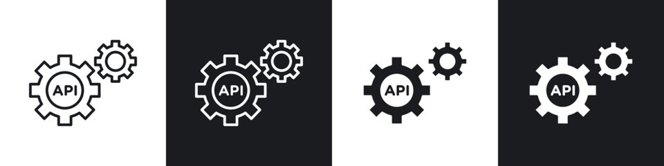 API icons vector graphics for web designs