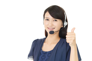 笑顔の女性オペレーター