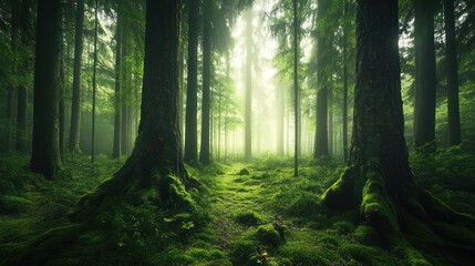 Fototapeta premium Misty forest path