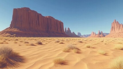 Naklejka premium Desert landscape with sandstone buttes