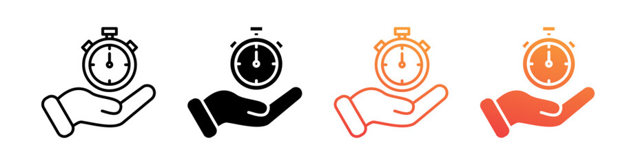 Efficiency Multiple Style Icon Set Vector 