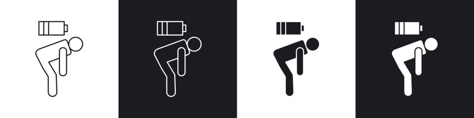 Tired icons in solid and stroke graphics