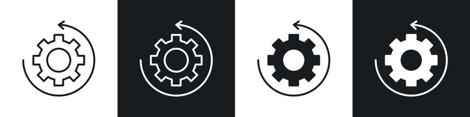 Recovery icons in solid and stroke graphics