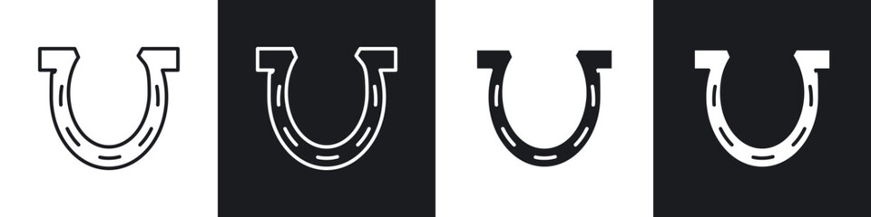 Horseshoe icons in solid and stroke graphics