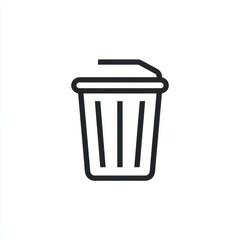 Delete Icon Line Art: Simple Can Graphic