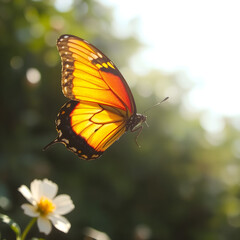Fototapeta premium butterfly on flower