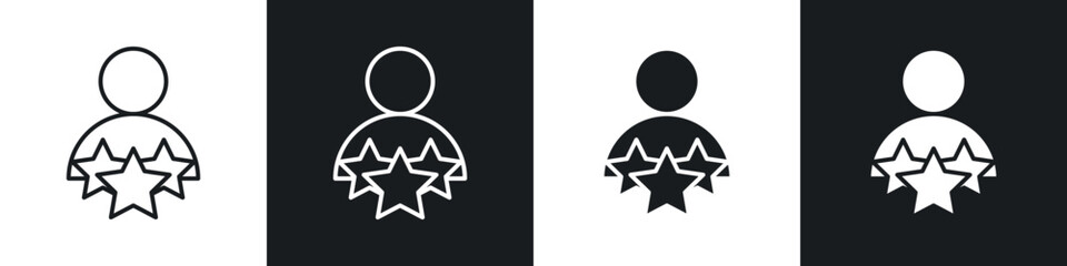 Customer experience icons in solid and stroke graphics