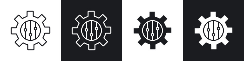 Customization icons in solid and stroke graphics