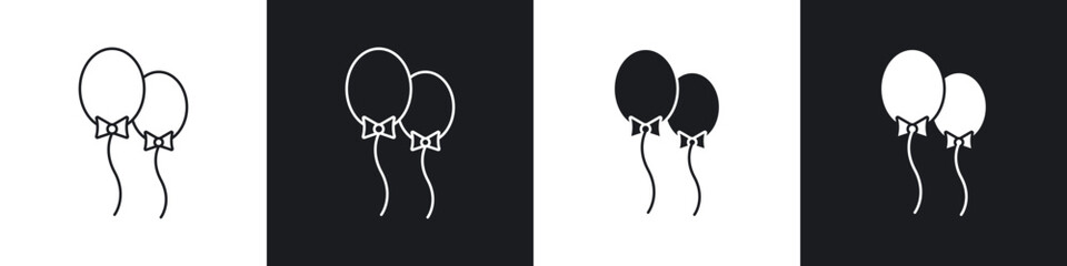 Balloon icons in solid and stroke graphics © Warpiya