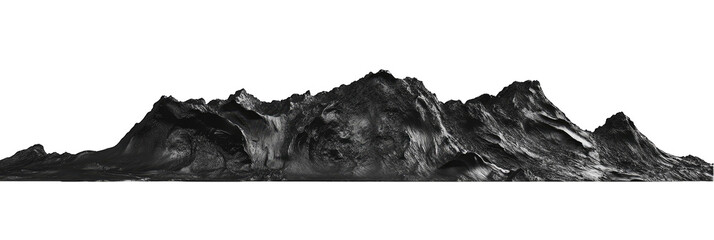3D grayscale image of a mountain range