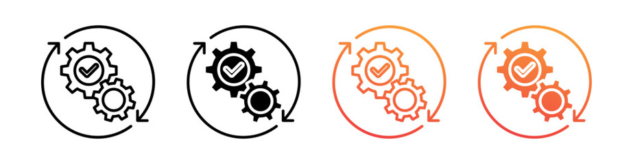 Processing Multiple Style Icon Set Vector 