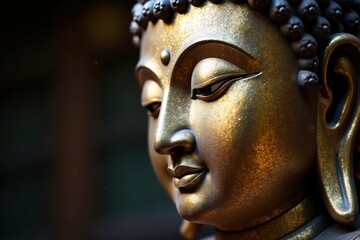 Close-up of Buddha's face with serene expression and intricate carvings , buddha, ancient, thai