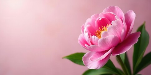 Obraz premium Full pink peony bouquet, soft light, generous empty space , beautiful, image