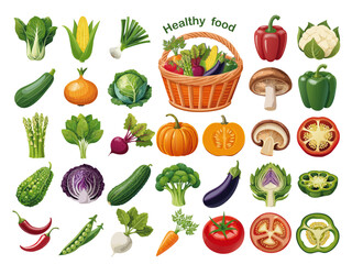 vector illustration of healthy fresh vegetable