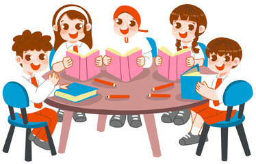 Student study with friends