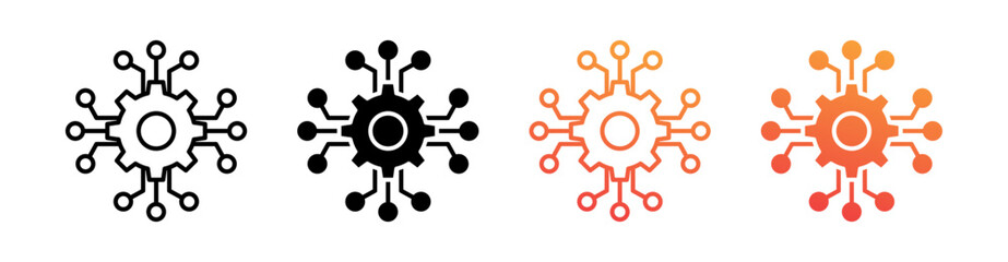 Technology Multiple Style Icon Set Vector 