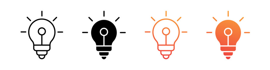 Idea Multiple Style Icon Set Vector 