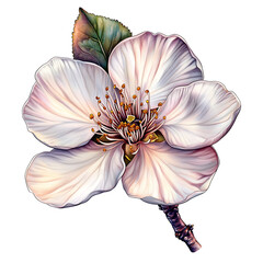 Elegant flower with soft pastel petals and detailed stamens