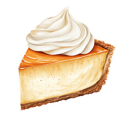 Creamy cheesecake with graham cracker crust topped with whipped