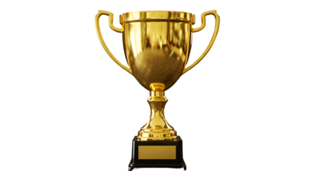 Gleaming Golden Trophy with Elegant Handles and Dark Base Symbolizing Victory