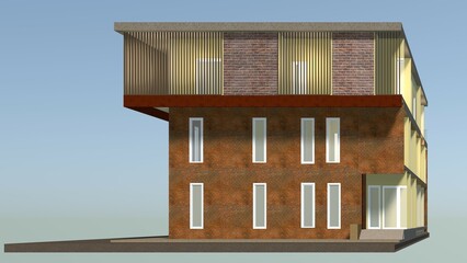3D illustration of building structure