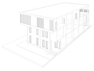 3D illustration of building structure