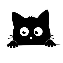 black and white cat cartoon