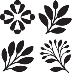 black and white leaves silhouette 