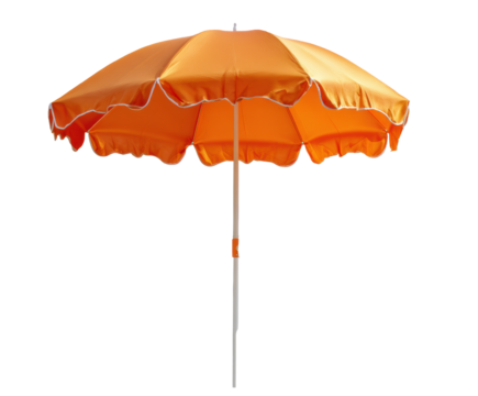 Bright orange beach umbrella for summer relaxation