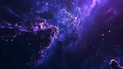 Cosmic nebula swirls with mystical purple and blue gas in deep space adventure - Powered by Adobe