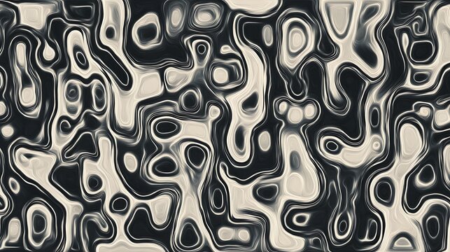 Abstract monochrome fluid art graphic design
