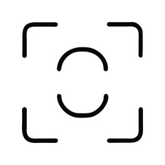 Face ID icon vector. Biometric authentication and facial recognition symbol for secure access

