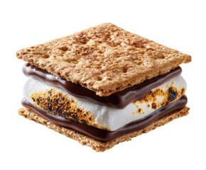 Fototapeta premium Savoring classic s'mores with toasted marshmallows and chocolate on a transparent background, cut out