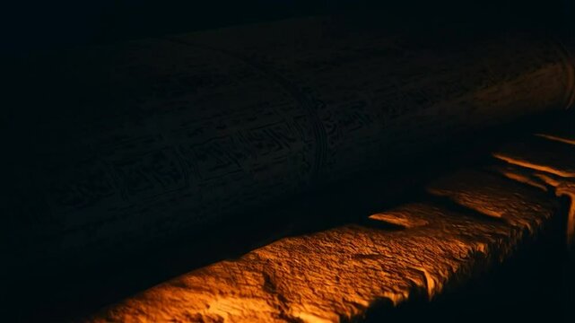 Ancient scroll displayed