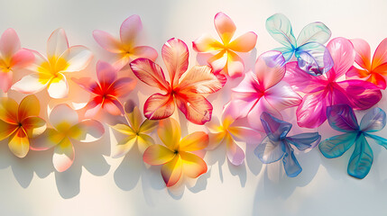 Colorful Floral Bokeh Reimagined on White