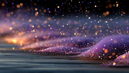 Fototapeta premium Sparkling Dust on Wooden Floor.