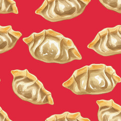 Vector watercolor Chinese Dim Sum / 水彩テイストの中華餃子ベクター
