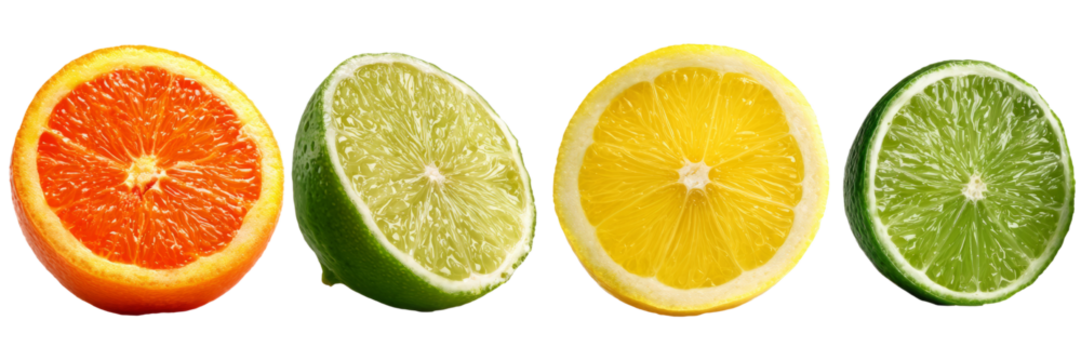 Juicy citrus fruit slices in vibrant, refreshing still life