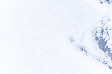 Close up of snow covering